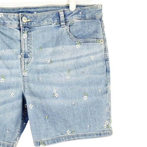 Thereabouts Big Girl Blue Denim Shorts Size 20.5 Plus (actual 36x6) Embroidered - Picture 5 of 12